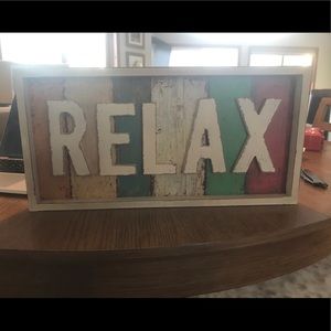 Relax decor sign
